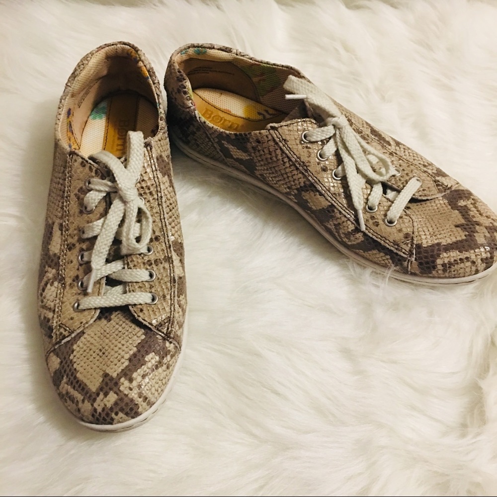 Born Snakeskin Sneakers EUC Size 10